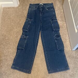 Dark Blue Cargo Jeans